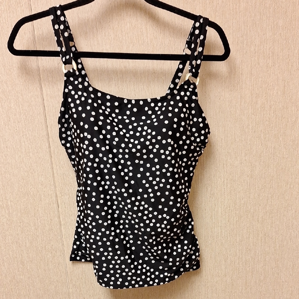 Croft & Barrow Black Camisole with White Dots